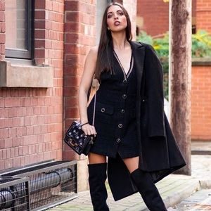 Black Zara Tweed Dress Mini